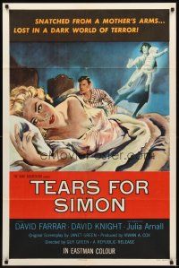 2j525 LOST 1sh '56 David Farrar, art of super-sexy Julia Arnall, Tears for Simon!
