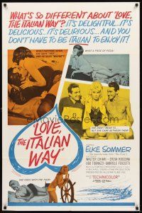 2j531 LOVE THE ITALIAN WAY 1sh '64 Femmine di Lusso, Elke Sommer, Walter Chiari, Ugo Tognazzi!