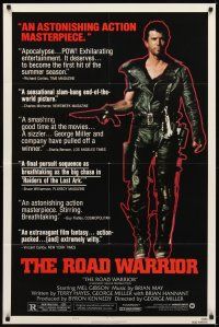 2j538 MAD MAX 2: THE ROAD WARRIOR style B 1sh '82 Mel Gibson returns as Mad Max, cool image!