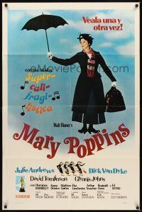 2j555 MARY POPPINS Spanish/U.S. 1sh R70s Julie Andrews, great totally different image!