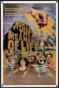 2j574 MONTY PYTHON'S THE MEANING OF LIFE 1sh '83 wacky artwork of the screwy Monty Python cast!