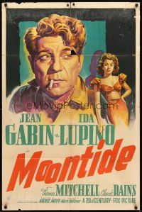2j575 MOONTIDE 1sh '42 great art of Ida Lupino & Jean Gabin, Fritz Lang directs!