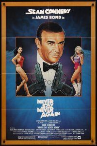 2j598 NEVER SAY NEVER AGAIN 1sh '83 art of Sean Connery as James Bond 007 by Rudy Obrero!