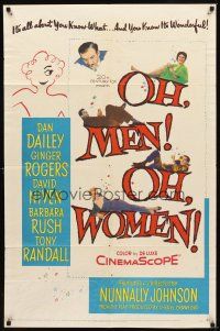 2j621 OH MEN OH WOMEN 1sh '57 Dan Dailey, Ginger Rogers, David Niven, Barbara Rush
