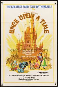 2j628 ONCE UPON A TIME 1sh '76 cool cartoon art of cute puppy & castle!