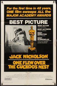 2j629 ONE FLEW OVER THE CUCKOO'S NEST awards 1sh '75 Jack Nicholson & Sampson, Milos Forman classic