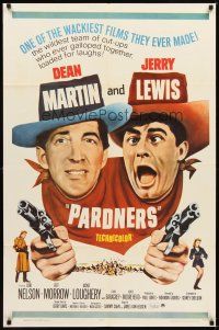 2j646 PARDNERS 1sh R65 wacky cowboys Jerry Lewis & Dean Martin in western action!