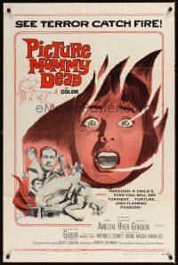 2j660 PICTURE MOMMY DEAD 1sh '66 see terror catch fire through a child's eyes, cool art!