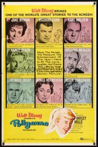 2j667 POLLYANNA 1sh '60 art of winking Hayley Mills, Jane Wyman, Disney!