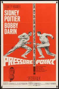 2j675 PRESSURE POINT 1sh '62 Sidney Poitier squares off against Bobby Darin, cool art!