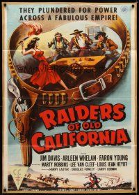 2j686 RAIDERS OF OLD CALIFORNIA 1sh '57 Jim Davis, Marty Robbins, Lee Van Cleef!