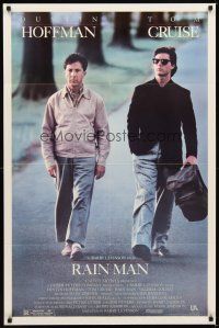 2j689 RAIN MAN 1sh '88 Tom Cruise & autistic Dustin Hoffman, directed by Barry Levinson!