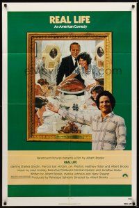2j694 REAL LIFE 1sh '79 Albert Brooks, wacky spoof of Norman Rockwell painting!
