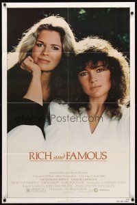 2j707 RICH & FAMOUS 1sh '81 great portrait image of Jacqueline Bisset & Candice Bergen!