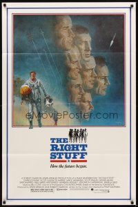 2j711 RIGHT STUFF 1sh '83 great Tom Jung montage art of the first NASA astronauts!