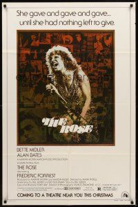 2j724 ROSE teaser 1sh '79 Mark Rydell, cool image of Bette Midler as Janis Joplin look-alike!