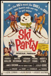 2j769 SKI PARTY 1sh '65 Frankie Avalon, Dwayne Hickman, where the he's meet the she's on skis!
