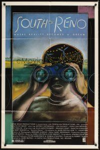 2j796 SOUTH OF RENO 1sh '88 Joe Estevez, cool artwork image of boy w/binoculars!