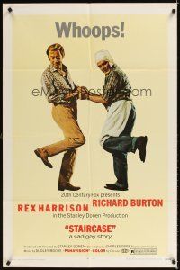 2j804 STAIRCASE 1sh '69 Stanley Donen directed, Rex Harrison & Richard Burton in a sad gay story!