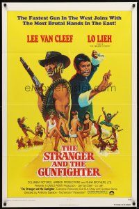 2j829 STRANGER & THE GUNFIGHTER 1sh '76 Ken Barr art of Lee Van Cleef, Lo Lieh & sexy girls!
