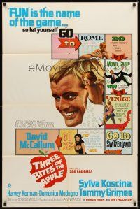 2j880 THREE BITES OF THE APPLE 1sh '67 David McCallum, great board game poster design!