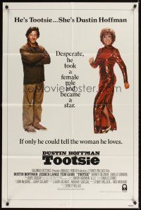 2j895 TOOTSIE duo style int'l 1sh '82 full-length Dustin Hoffman as himself and in drag!