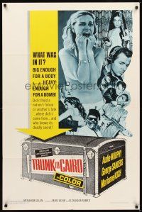 2j901 TRUNK TO CAIRO 1sh '66 Audie Murphy, George Sanders, cool action art w/dangerous babes!