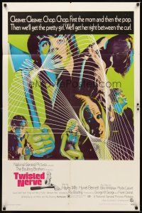 2j902 TWISTED NERVE 1sh '69 Hayley Mills, Roy Boulting English horror, cool psychedelic art!