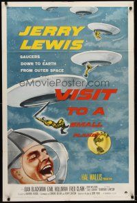 2j926 VISIT TO A SMALL PLANET 1sh '60 wacky alien Jerry Lewis saucers down to Earth from space!