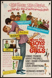 2j951 WHEN THE BOYS MEET THE GIRLS 1sh '65 Connie Francis, Liberace, Herman's Hermits!
