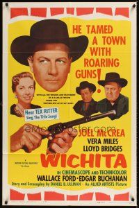 2j963 WICHITA 1sh R61Joel McCrea, Lloyd Bridges & Vera Miles in Kansas!