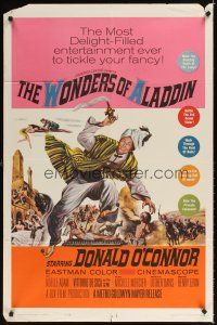 2j976 WONDERS OF ALADDIN 1sh '61 Mario Bava's Le Meraviglie di Aladino, art of Donald O'Connor!