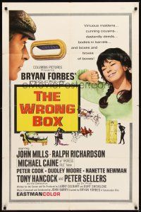 2j984 WRONG BOX 1sh '66 Michael Caine looks through mail slot at pretty girl, English sex!