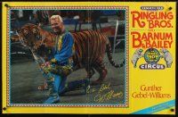 2k209 RINGLING BROS & BARNUM & BAILEY CIRCUS GUNTHER GEBEL-WILLIAMS laminated circus poster '89