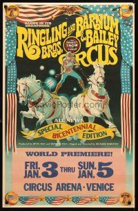 2k659 RINGLING BROS & BARNUM & BAILEY CIRCUS REPRODUCTION circus poster '76 wonderful art!