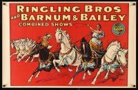 2k661 RINGLING BROS & BARNUM & BAILEY commercial circus poster 1970s chariots!