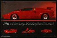 2k599 25TH ANNIVERSARY LAMBORGHINI COUNTACH commercial poster '89 cool images of car in red!