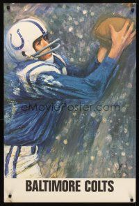 2k607 BALTIMORE COLTS commercial poster '70s cool art of footbal player making catch!