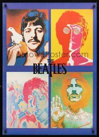 2k574 BEATLES English commercial poster '80s cool Warhol-esque art of the band!
