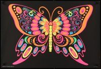 2k568 BUTTERFLY Canadian commercial poster '70s blacklight, trippy psychedelic art!