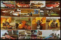 2k577 COLLINS ENTERPRISES English commercial poster '70s Mickey Thompson funny car, rails on fire!