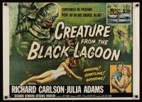 2k616 CREATURE FROM THE BLACK LAGOON commercial poster '86 Brown art of monster & Julia Adams!