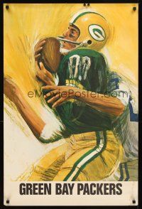 2k630 GREEN BAY PACKERS commercial poster '70s great art of quarterback getting sacked!