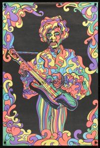 2k631 JIMI HENDRIX commercial poster '69 really cool psychedelic art of guitarist!