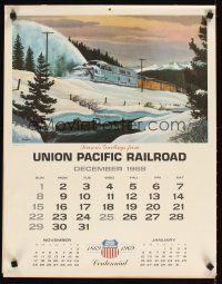 2k493 UNION PACIFIC RAILROAD calendar '69 wonderful Fogg artwork scenes of trains!