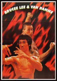 2k093 BRUCEE LEE & VAN DAMME special 28x40 '90s great image of martial arts great!