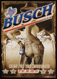 2k234 BUSCH BEER 19x27 advertising poster '01 sexy cowgirl, head for the mountains!