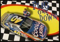 2k236 COORS LIGHT 19x27 advertising poster '97 NASCAR driver Sterling Marlin, flag one down!