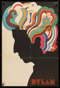 2k308 DYLAN album insert poster '67 colorful silhouette art of Bob by Milton Glaser!