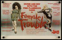 2k032 FEMALE TROUBLE New Line Cinema 1st release special 11x17 '74 John Waters, Divine w/big hair!